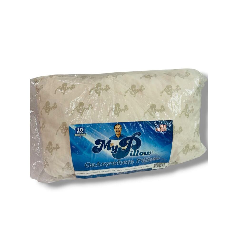My Pillow Travel Go Anywhere Pillow 12 x 18" Authentic Wash Dry New